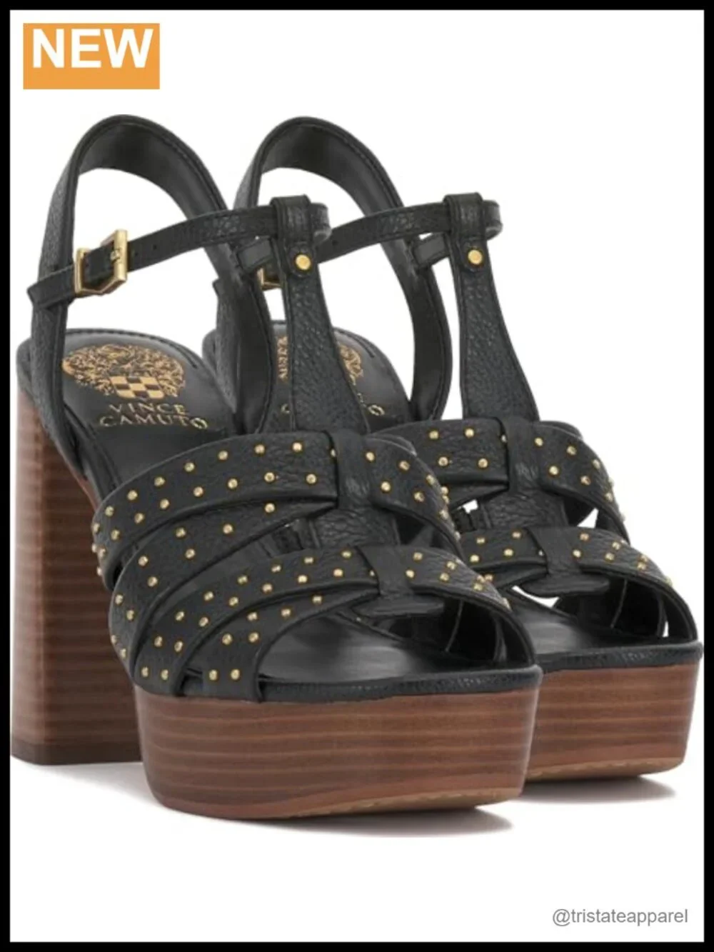 Leather T-Strap Platform Sandals